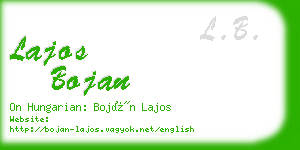 lajos bojan business card